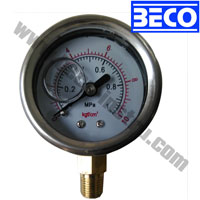 (YTN-40D)40mm back type oil filled pressure gauge