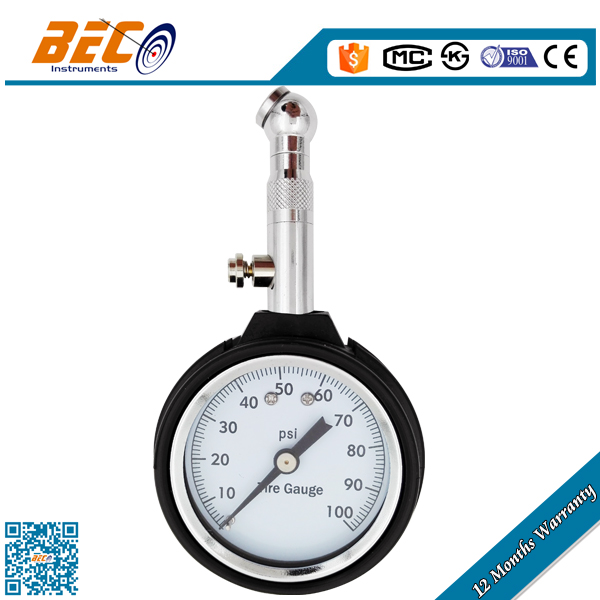 50 mm 100 psi tire pressure gauge with direct connector YT-50A